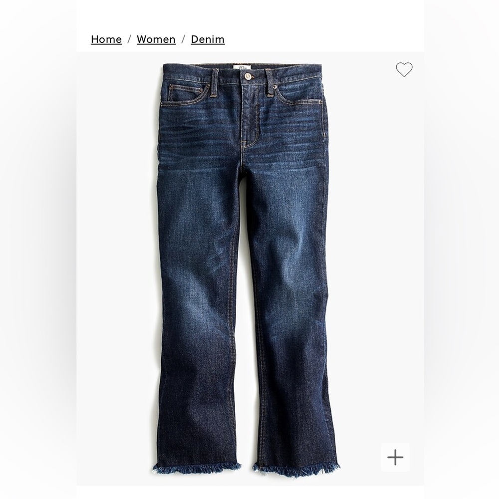 NWT J. Crew Women's Demi-boot crop jean with frayed hem Size 30